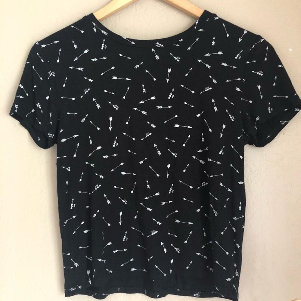 Abercrombie & Fitch Black Arrow Top Short Sleeve Y2K Tee Valentines Cupid A&F